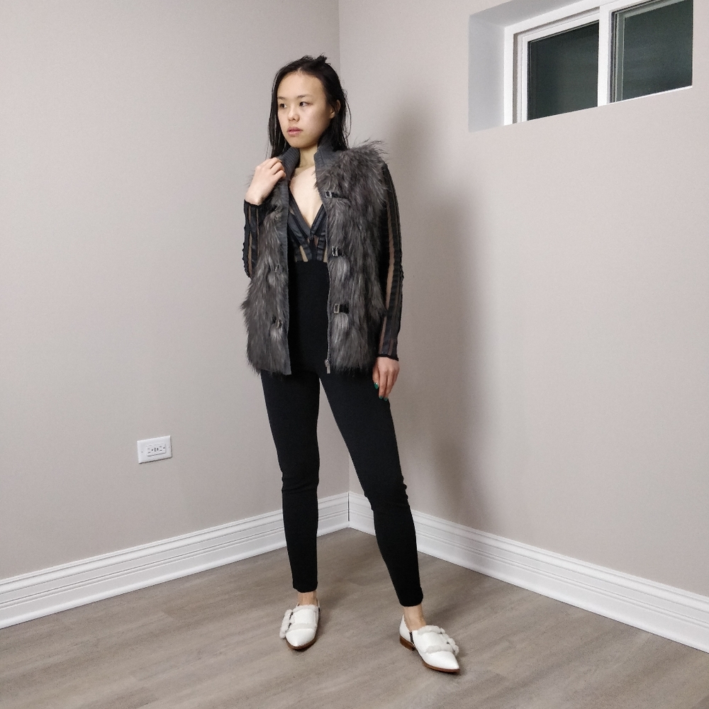 Calvin Klein Faux fur front knit back vest - Picture 4 of 12